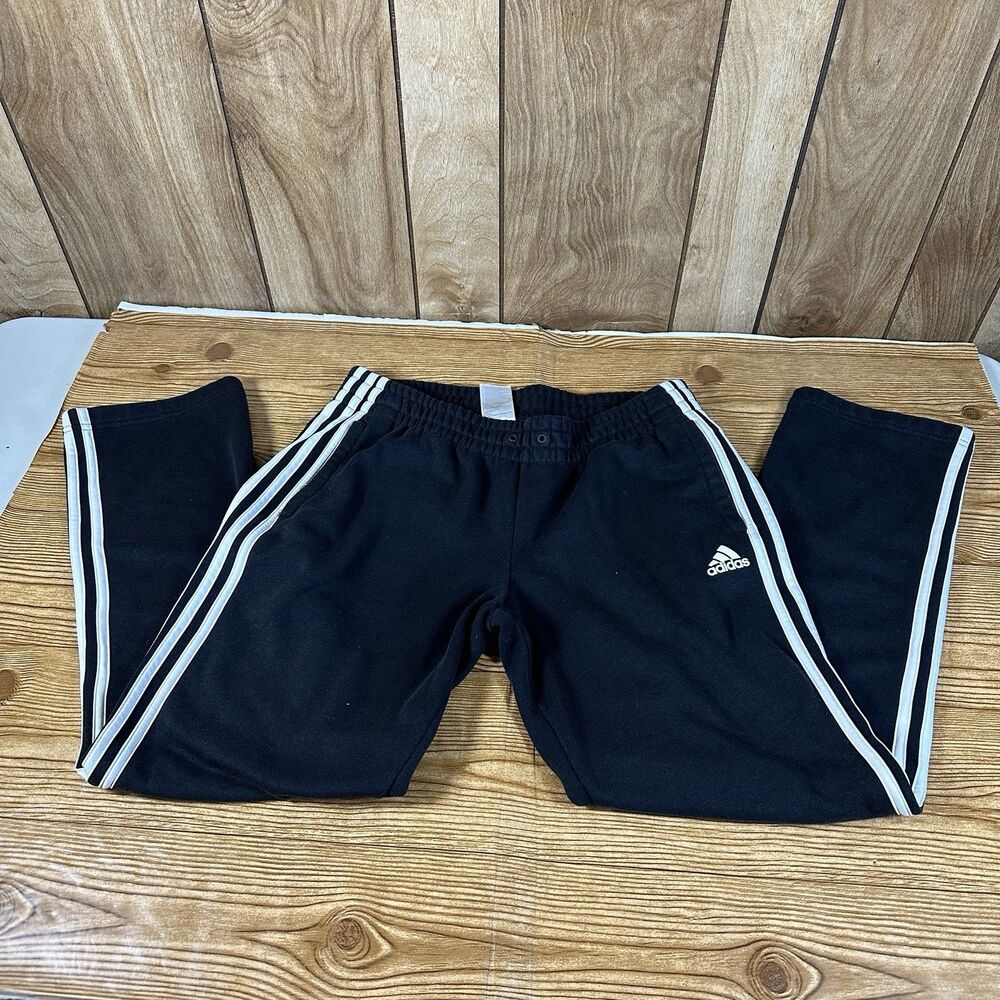 Adidas Essential Fleece Sweatpants Men’s Size Large Joggers Black 3 Stripe